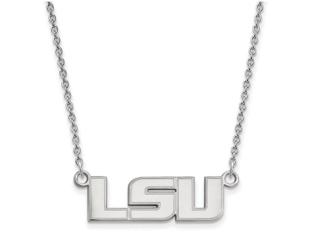 LogoArt Sterling Silver Louisiana State University Small Pendant Necklace