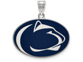 LogoArt Sterling Silver Penn State University Large Enamel Pendant Necklace