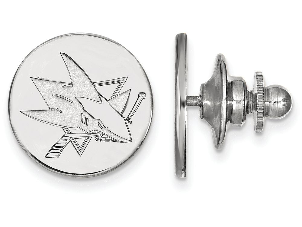 LogoArt Sterling Silver San Jose Sharks Lapel Pin