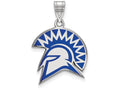 LogoArt Sterling Silver San Jose State University Large Enamel Pendant Necklace