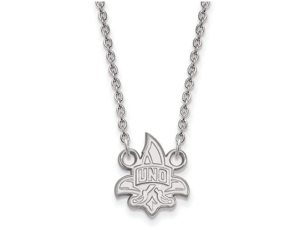 LogoArt Sterling Silver University Of New Orleans Small Pendant Necklace