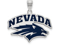 LogoArt Sterling Silver University Of Nevada Large Enamel Pendant Necklace