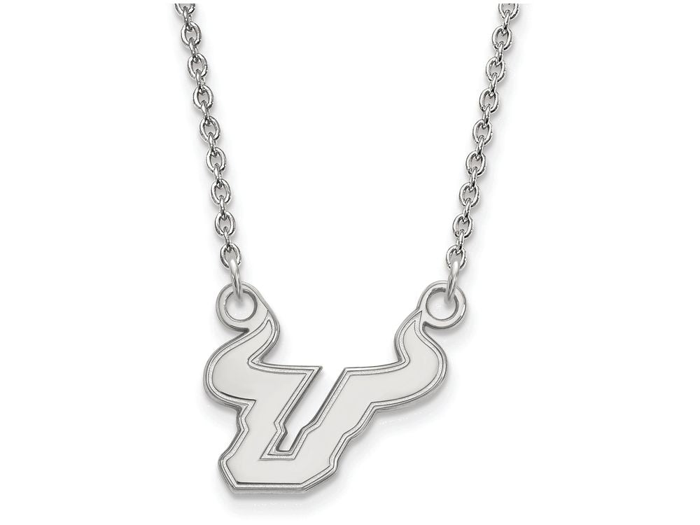 LogoArt Sterling Silver University Of South Florida Small Pendant Necklace