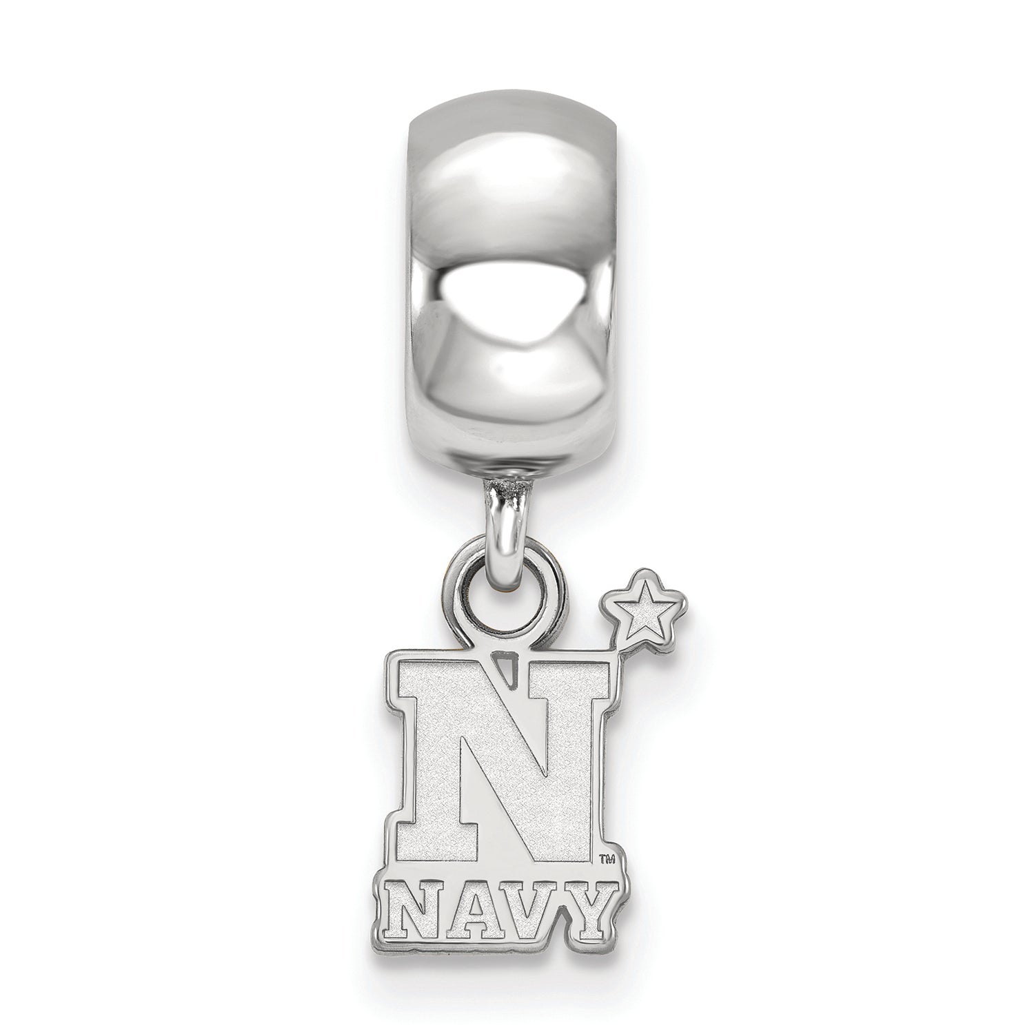 LogoArt Sterling Silver Navy Bead Charm Charm Xs Dangle Bead Charm