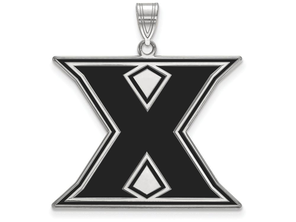 LogoArt Sterling Silver Xavier University XL Enamel Pendant Necklace