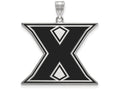 LogoArt Sterling Silver Xavier University XL Enamel Pendant Necklace