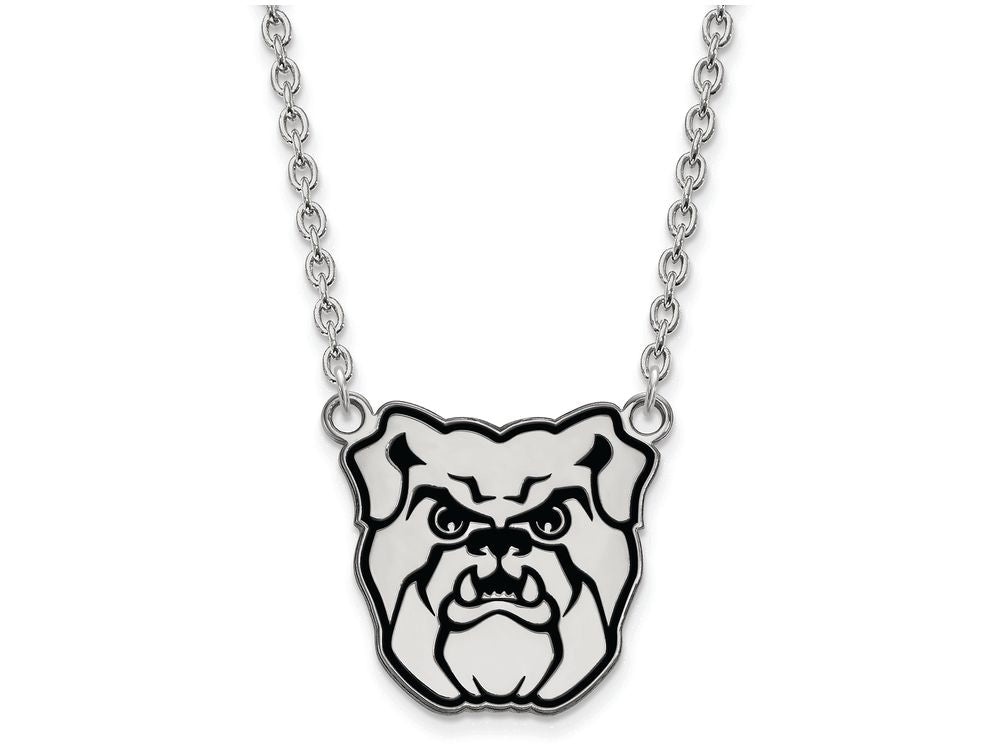 LogoArt Sterling Silver Butler University Enamel Large Pendant Necklace