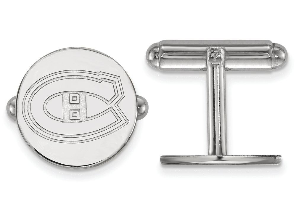 LogoArt Sterling Silver Montreal Canadiens Cuff Links
