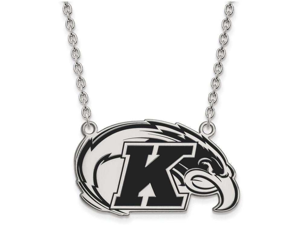 LogoArt Sterling Silver Kent State University Large Enamel Pendant Necklace