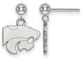 LogoArt Sterling Silver Kansas State University Earrings Dangle Ball