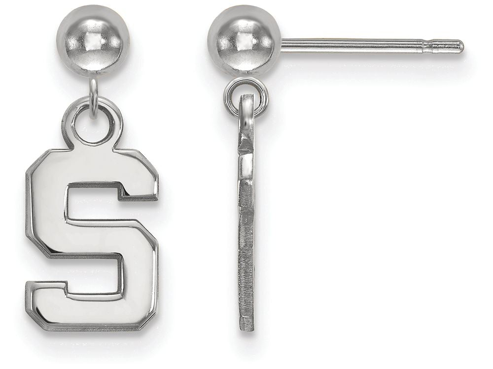 LogoArt Sterling Silver Michigan State University Earrings Dangle Ball