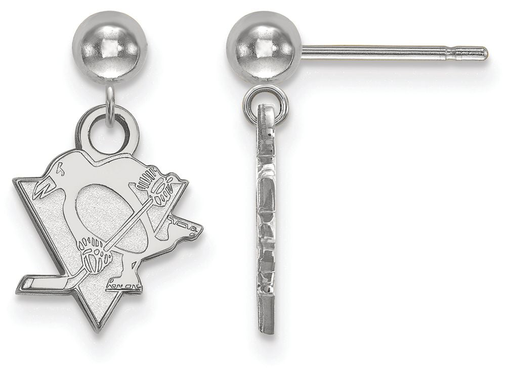 LogoArt Sterling Silver Pittsburgh Penguins Earrings Dangle Ball