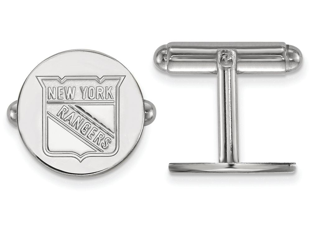 LogoArt Sterling Silver New York Rangers Cuff Links