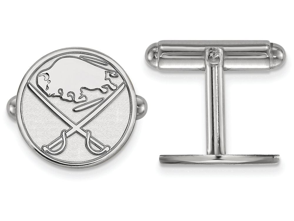 LogoArt Sterling Silver Buffalo Sabres Cuff Links