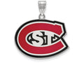 LogoArt Sterling Silver St. Cloud State Large Enamel Pendant Necklace