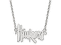 LogoArt Sterling Silver University Of Nebraska Large Pendant Necklace