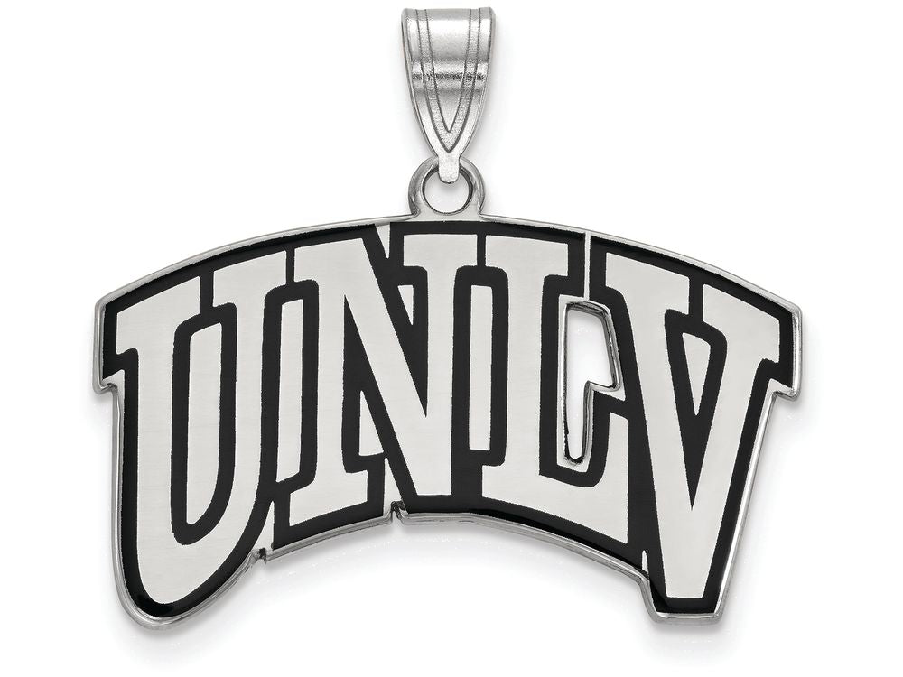 LogoArt Sterling Silver University Of Nevada Las Vegas Large Enamel Pendant Necklace