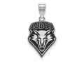 LogoArt Sterling Silver University Of New Mexico Large Enamel Pendant Necklace