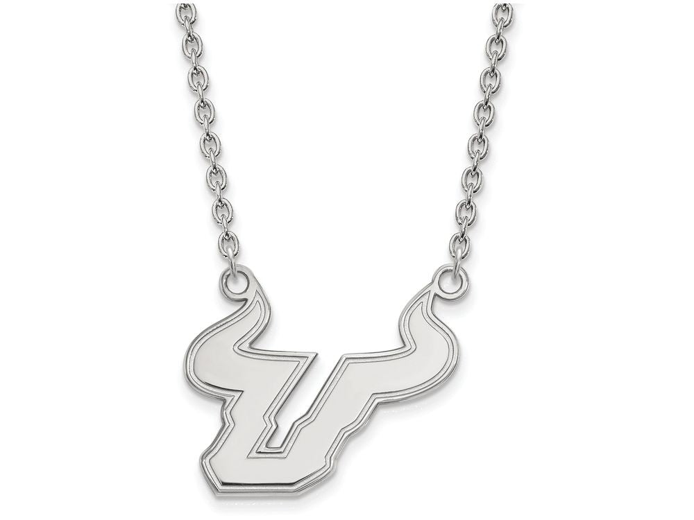 LogoArt Sterling Silver University Of South Florida Large Pendant Necklace