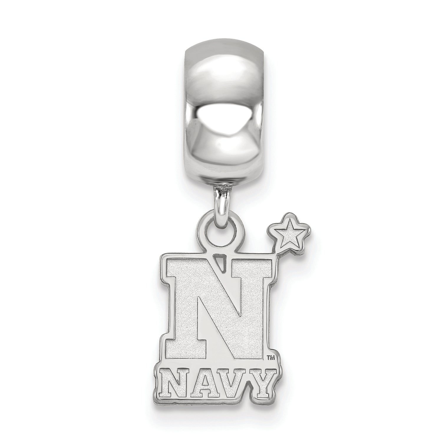 LogoArt Sterling Silver Navy Bead Charm Charm Small Dangle Bead Charm