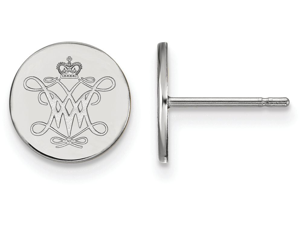 LogoArt Sterling Silver William And Mary Small Disc Earrings