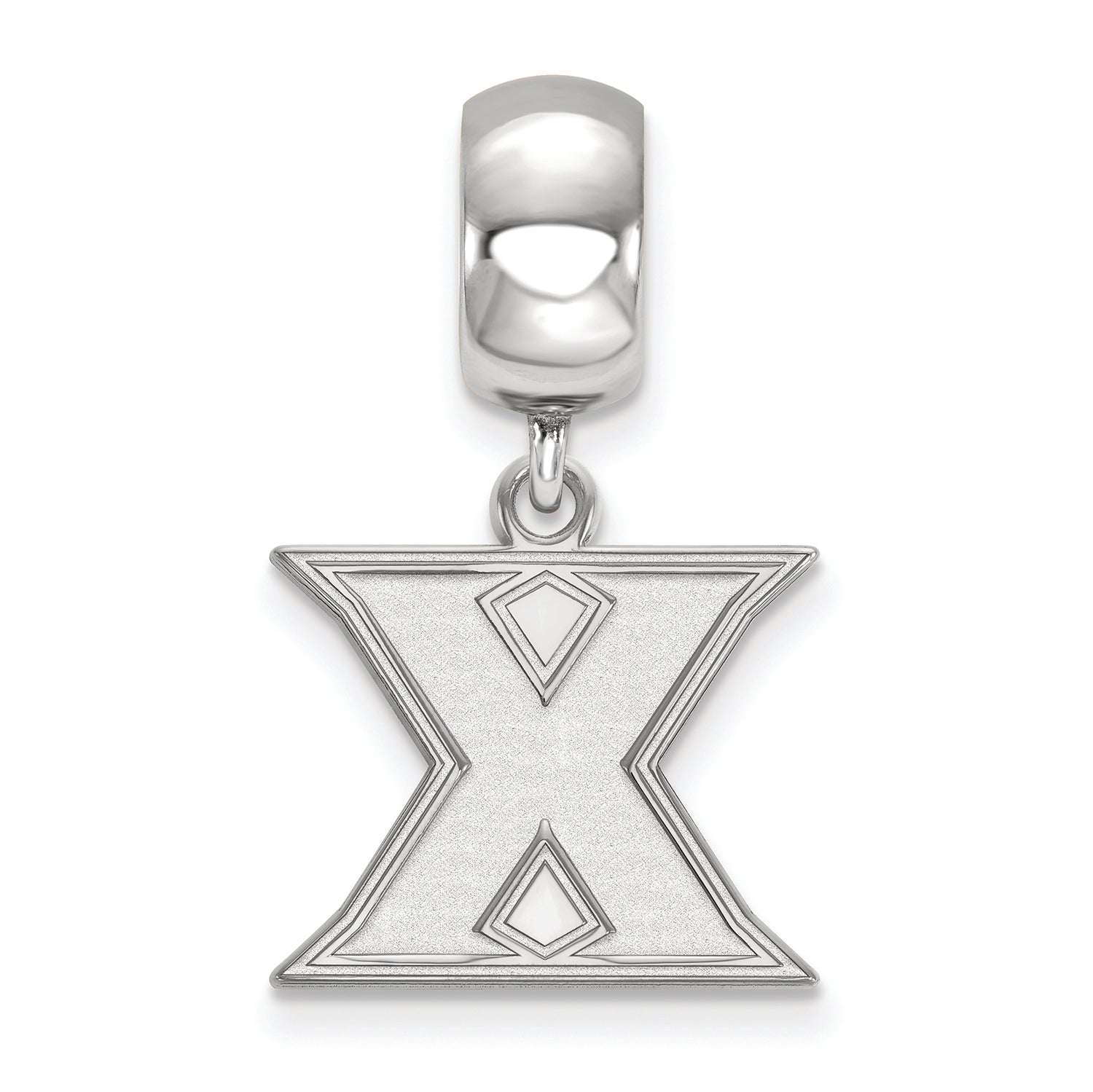LogoArt Sterling Silver Xavier University Bead Charm Charm Small Dangle Bead Charm