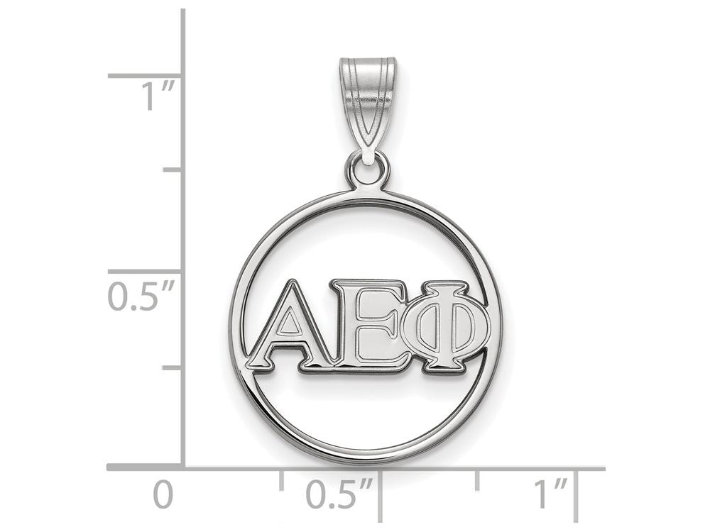 LogoArt Sterling Silver Alpha Epsilon Phi Small Circle Pendant Necklace