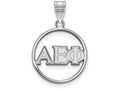 LogoArt Sterling Silver Alpha Epsilon Phi Small Circle Pendant Necklace