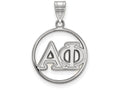 LogoArt Sterling Silver Alpha Phi Small Circle Pendant Necklace