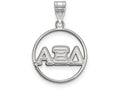 LogoArt Sterling Silver Alpha Xi Delta Small Circle Pendant Necklace