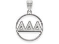 LogoArt Sterling Silver Delta Delta Delta Small Circle Pendant Necklace