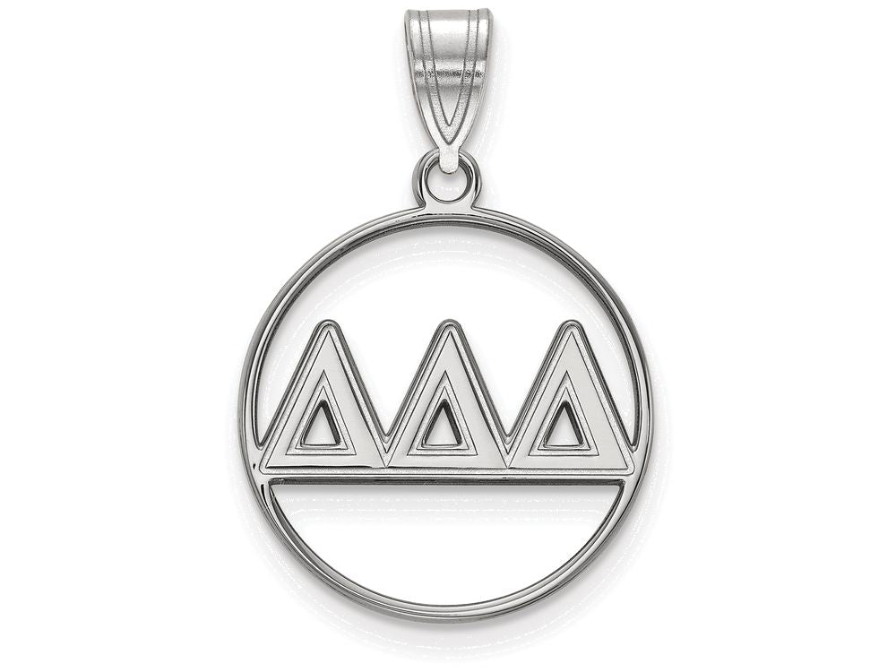 LogoArt Sterling Silver Delta Delta Delta Small Circle Pendant Necklace