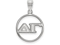 LogoArt Sterling Silver Delta Gamma Small Circle Pendant Necklace