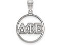 LogoArt Sterling Silver Delta Phi Epsilon Small Circle Pendant Necklace