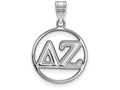 LogoArt Sterling Silver Delta Zeta Small Circle Pendant Necklace