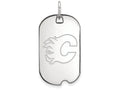 Logoart 925 Sterling Silver Calgary Flames Small Dog Tag Pendant Necklace