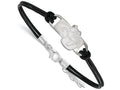 Logoart 925 Sterling Silver Gonzaga University Small Center Leather Bracelet