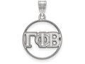LogoArt Sterling Silver Gamma Phi Beta Small Circle Pendant Necklace