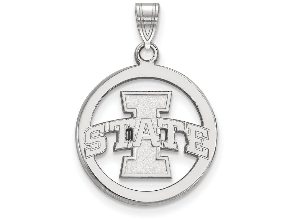 LogoArt Sterling Silver Iowa State University Sm Pendant Necklace In Circle