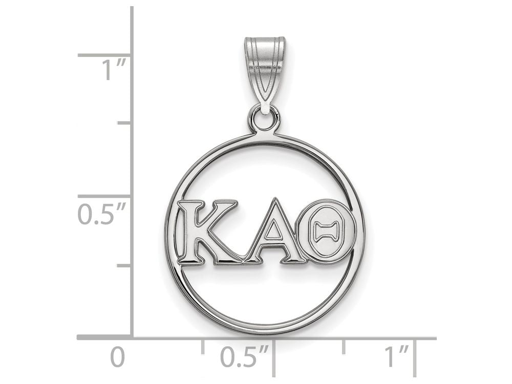LogoArt Sterling Silver Kappa Alpha Theta Small Circle Pendant Necklace