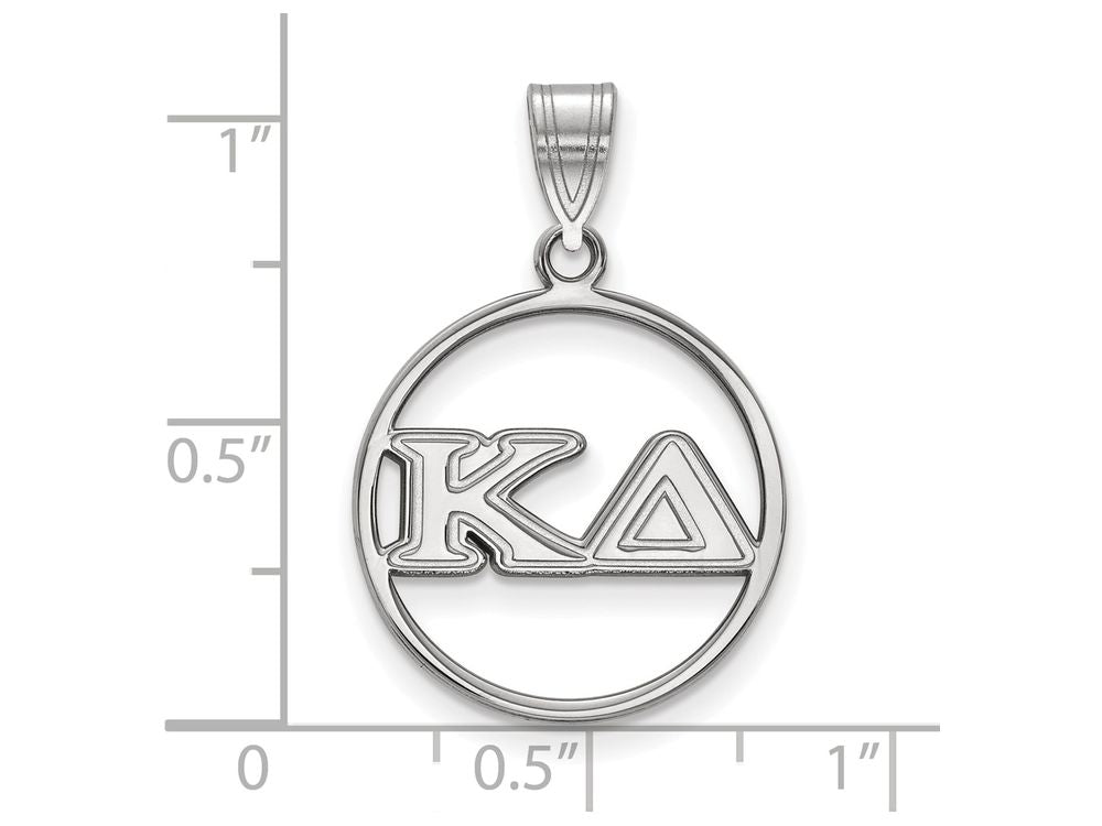 LogoArt Sterling Silver Kappa Delta Small Circle Pendant Necklace
