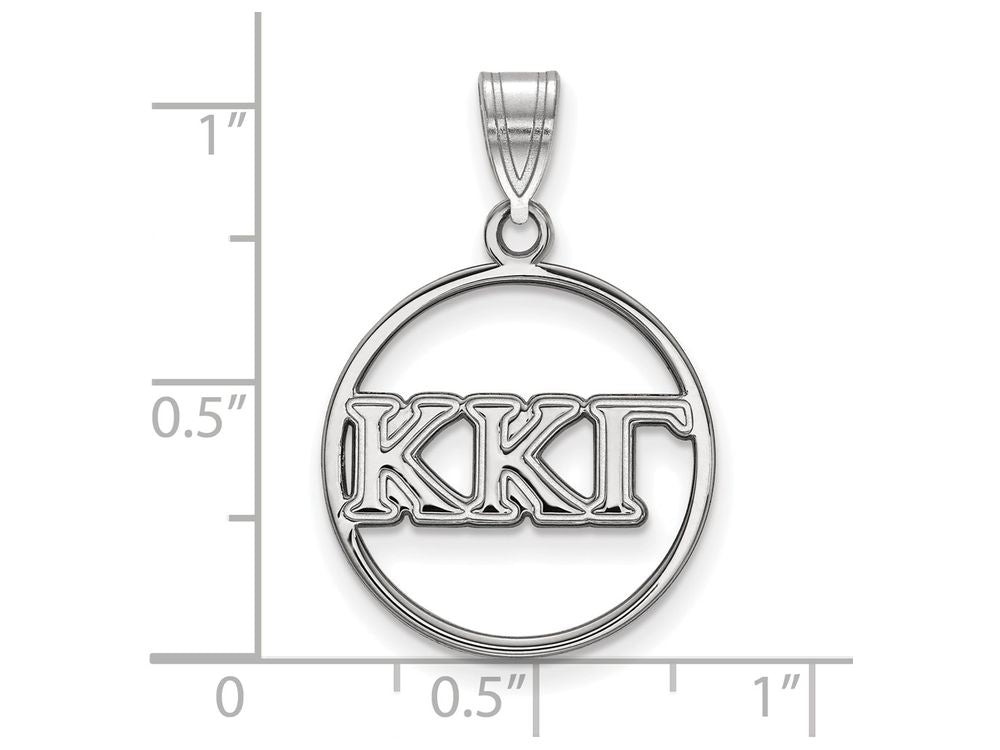 LogoArt Sterling Silver Kappa Kappa Gamma Small Circle Pendant Necklace