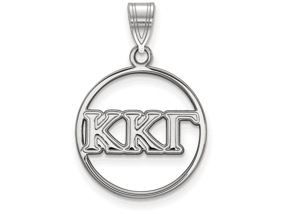 LogoArt Sterling Silver Kappa Kappa Gamma Small Circle Pendant Necklace