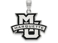 LogoArt Sterling Silver Marquette University Large Enamel Pendant Necklace