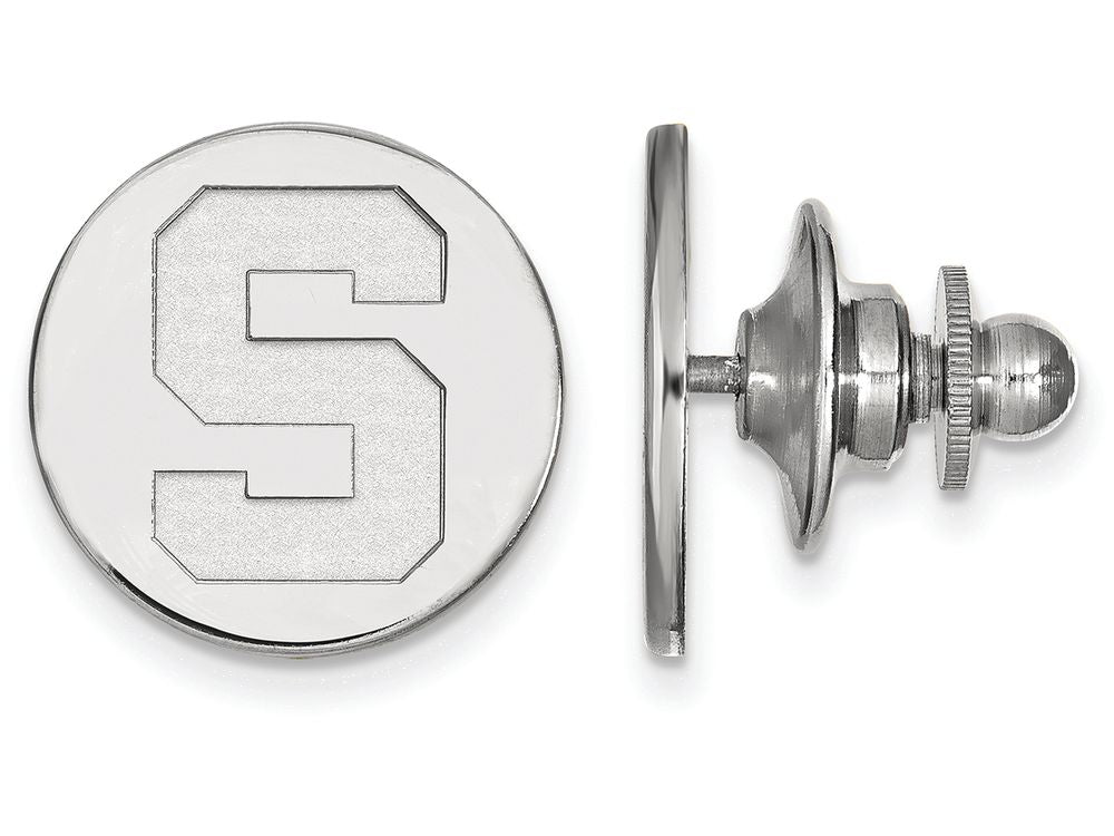LogoArt Sterling Silver Michigan State University Lapel Pin