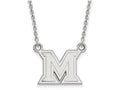 LogoArt Sterling Silver Miami University Small Pendant Necklace