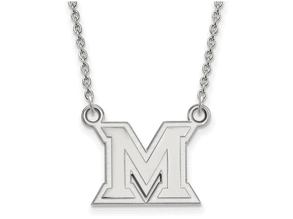 LogoArt Sterling Silver Miami University Small Pendant Necklace