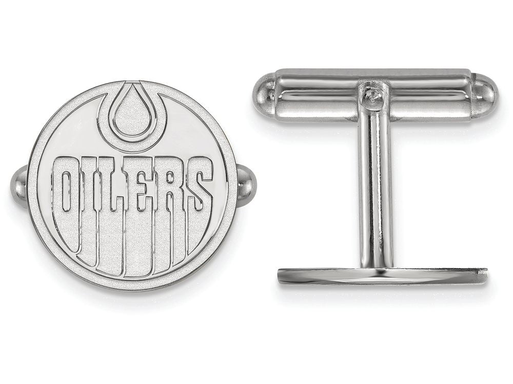 LogoArt Sterling Silver Edmonton Oilers Cuff Links