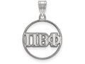 LogoArt Sterling Silver Pi Beta Phi Small Circle Pendant Necklace