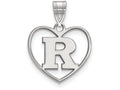 LogoArt Sterling Silver Rutgers Pendant Necklace In Heart